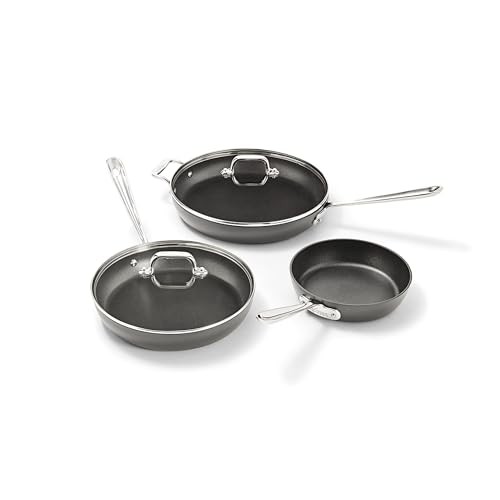 All-Clad HA1 Hard Anodized Nonstick Fry Pan Set – 5-Piece Cookware, 5 Piece Set