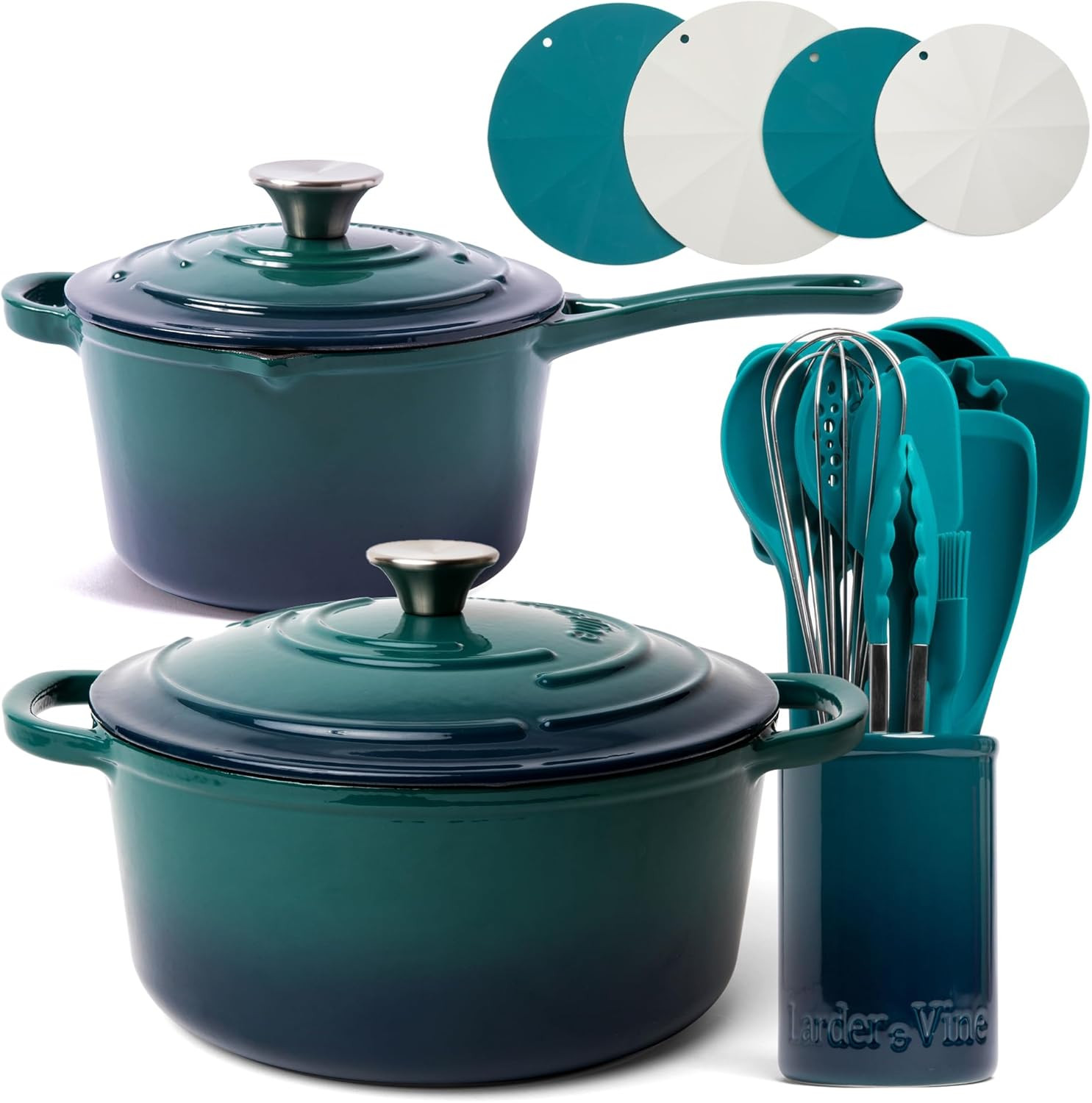 20-Piece Bondi Cookware Set: Dutch Oven, Saucepan, Utensils & Trivets