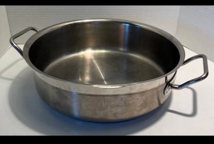 Teknika by Silga 5 Qt Stainless Steel 2 Handle Braising Pan Casserole ITALY READ