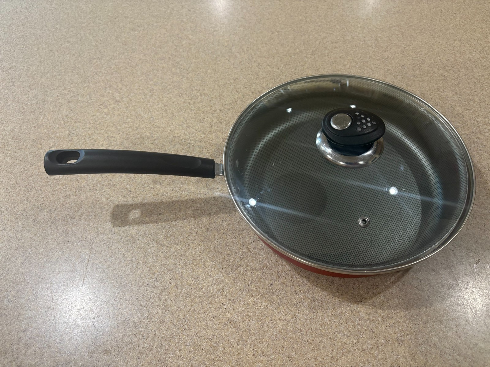 Tramontina 9 Inch Red Nonstick Covered Deep Saute Pan