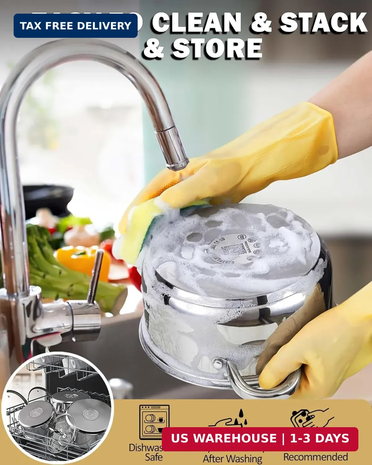 Cook N Home Kitchen Cookware Sets, 12-Piece Basic Stainless Steel Pots and Pans,