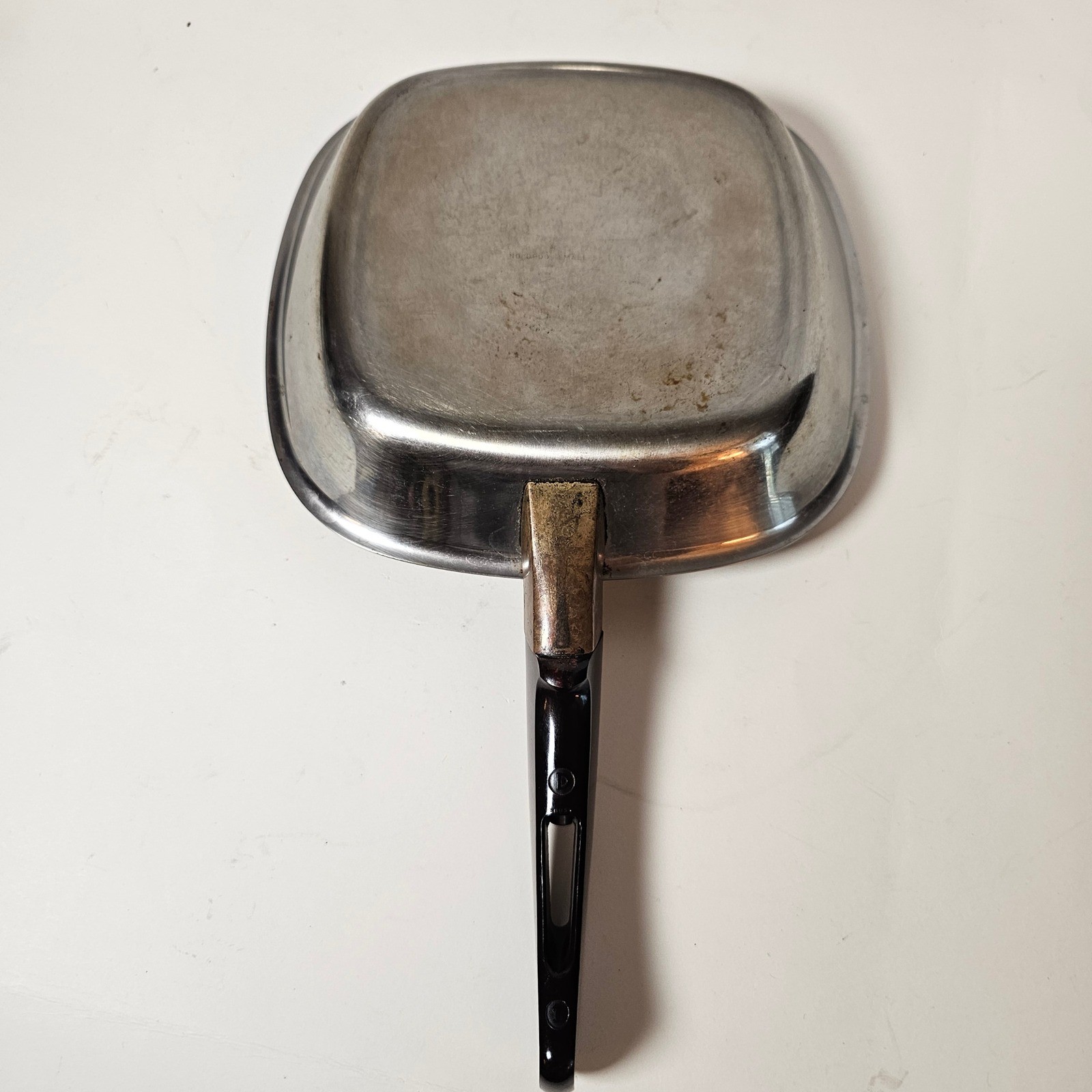 MCM Bridgeport Brass Co Square Skillet 9 Inch Stainless No 8500 with Lid Retro