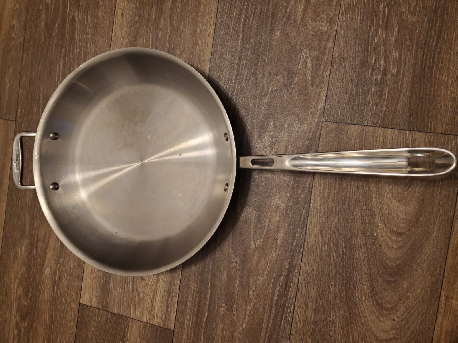 2 pieces all clad copper core frying pans 12″ & 8 “