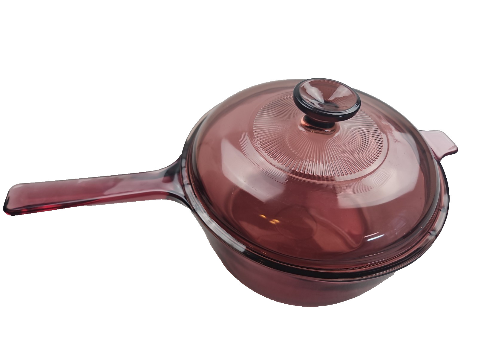 VISIONS Corning Cranberry Vision Ware Glass Saucepan With Lid 2.5L Cranberry