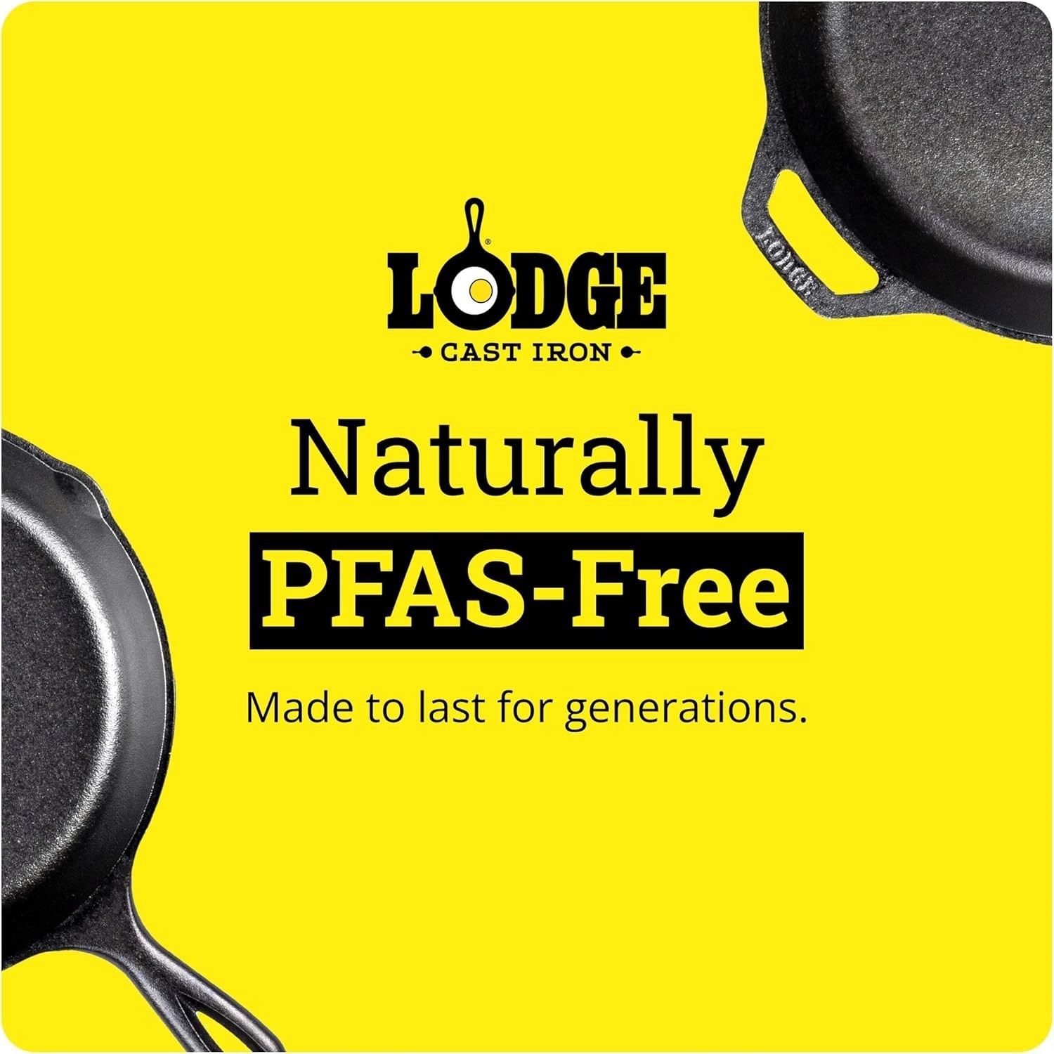 10.25in Cast Iron Skillet Pre-Seasoned Oven Safe Frying Pan