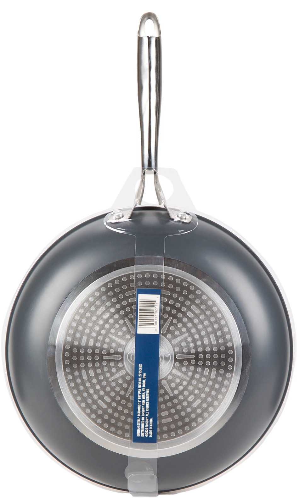 GOTHAM STEEL 12 IN NON-STICK CERAMIC COPPER TITANIUM & DIAMOND FRYING PAN – GRAY