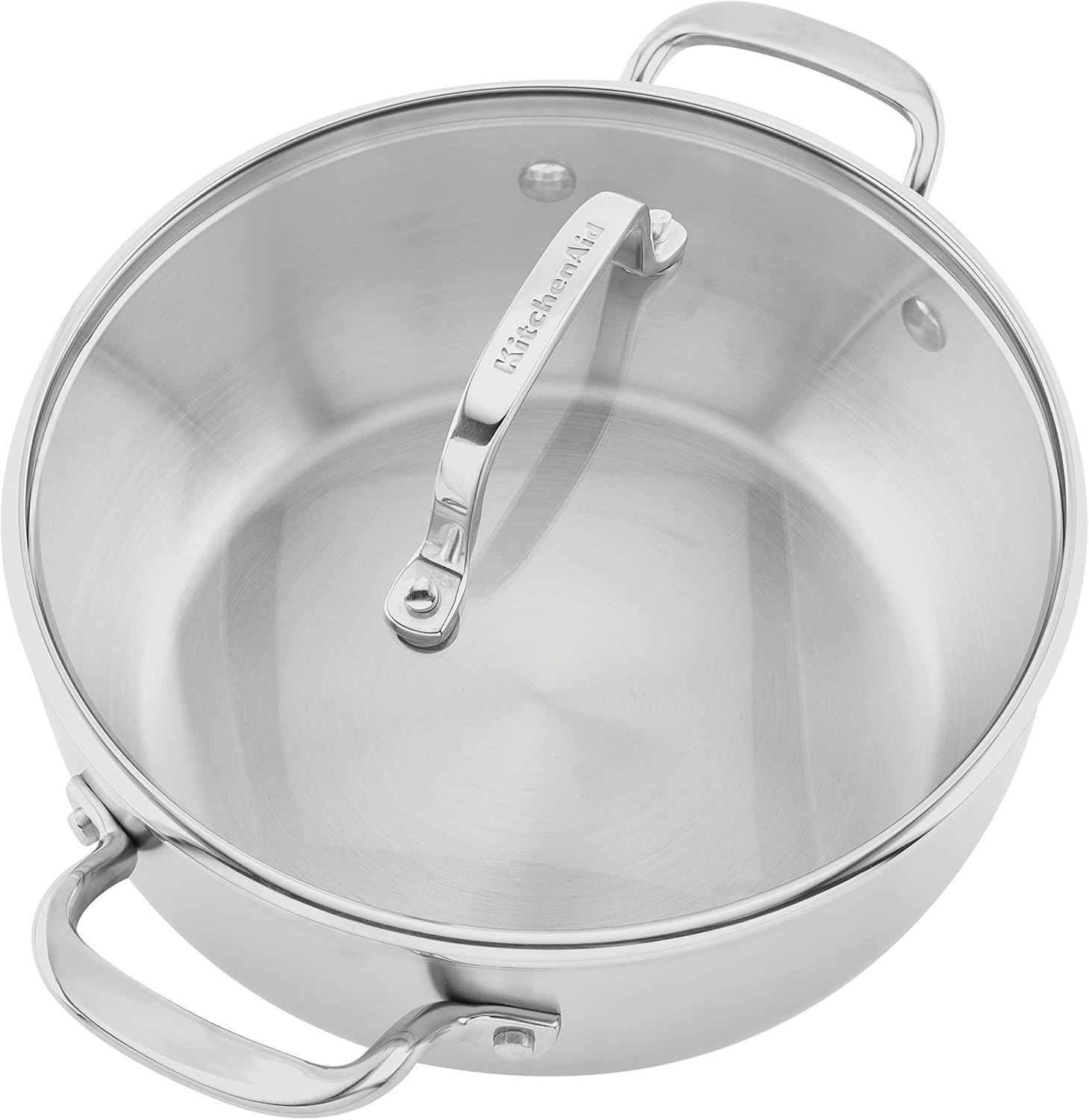 4QT Stainless Steel Induction Casserole Pot with Lid 3 Ply Base