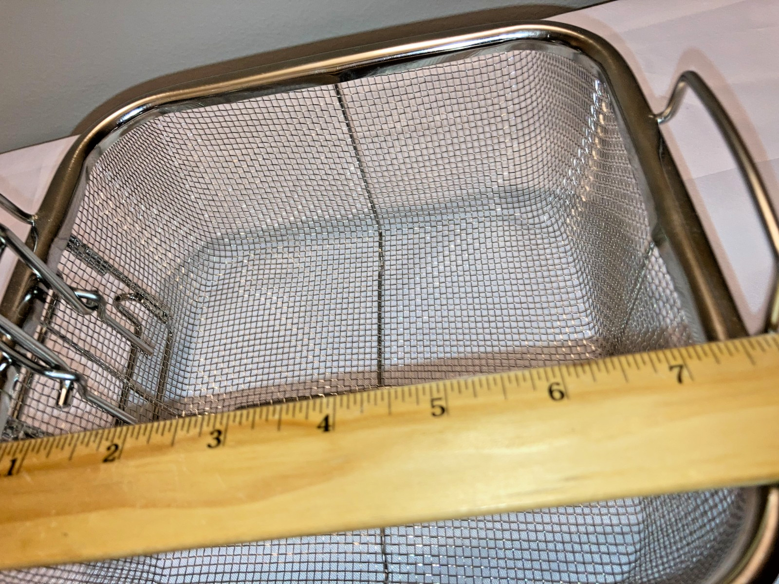 Stainless Steel Square 7.7 IN Mesh Frying Basket Fried Food Strainer Replacement