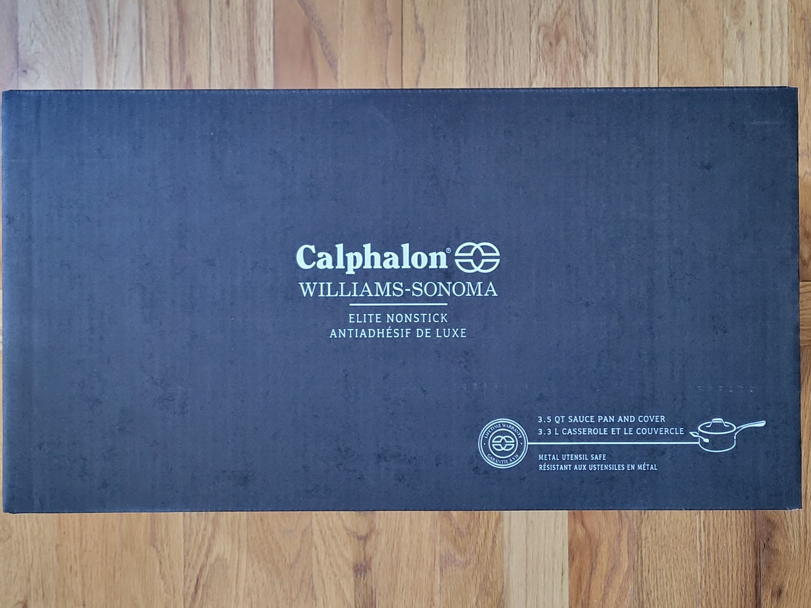 calphalon williams sonoma elite nonstick 3.5 qt sauce pan and cover