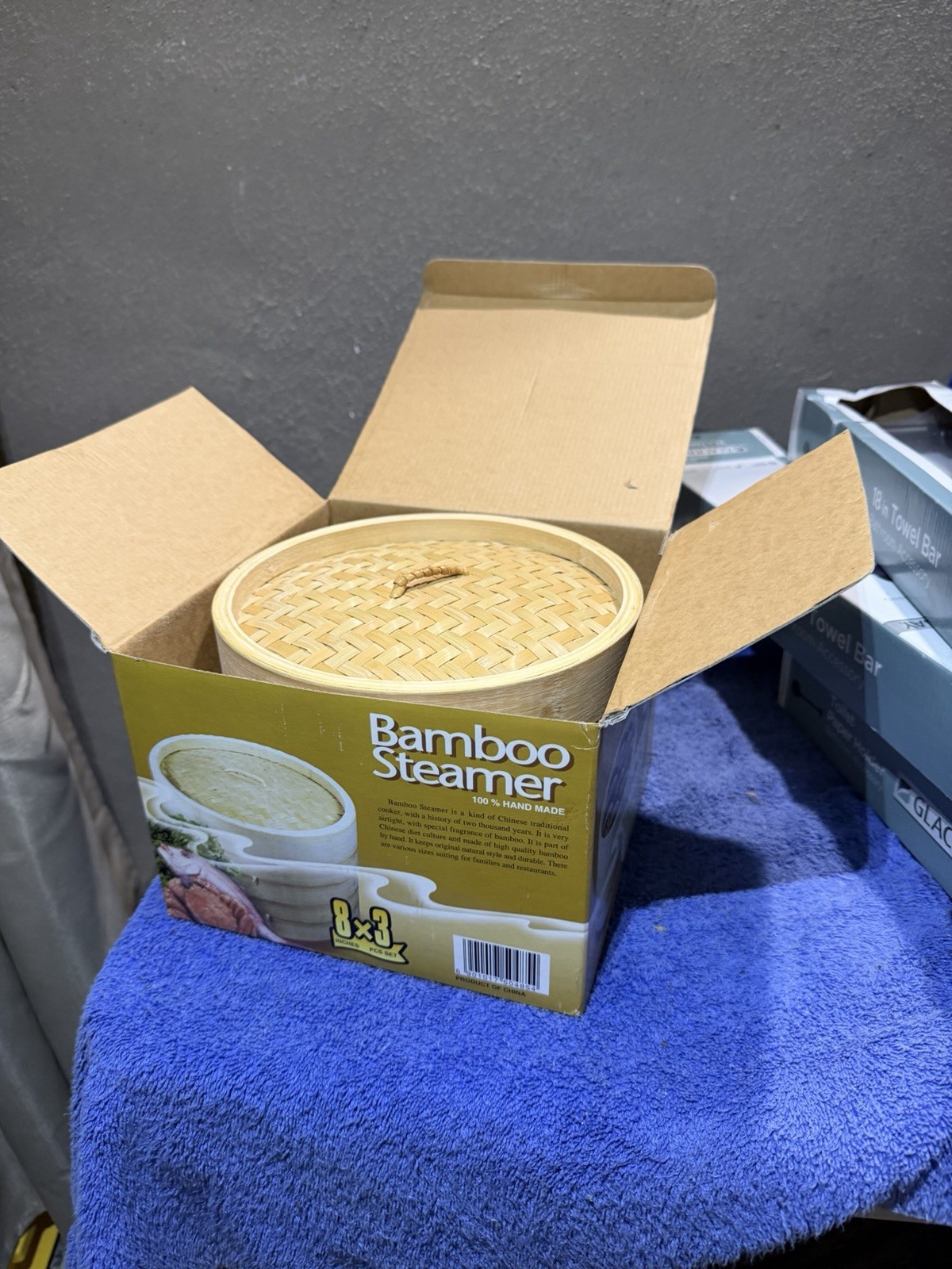 Bamboo Steamer Cooker Basket – 3 Piece – 8” Diameter x 6” Height