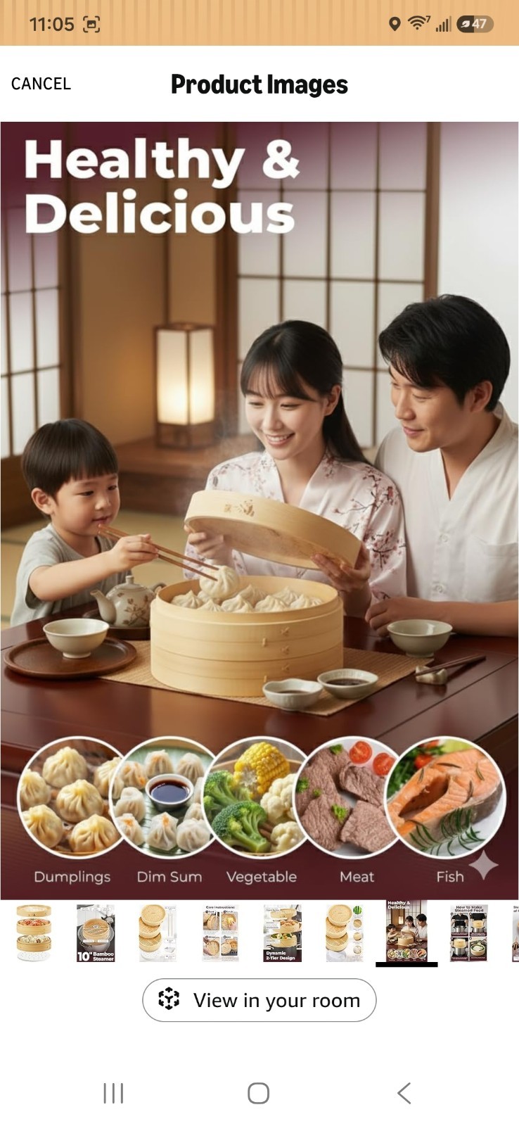 Prime Home Direct Bamboo Steamer Basket 10-Inch | 2-Tier Steamer for Cooking…
