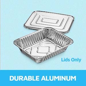 Half-Size Aluminium Foil Lids | [50 Pack] | Fit for 9×13 Roasting Pans |