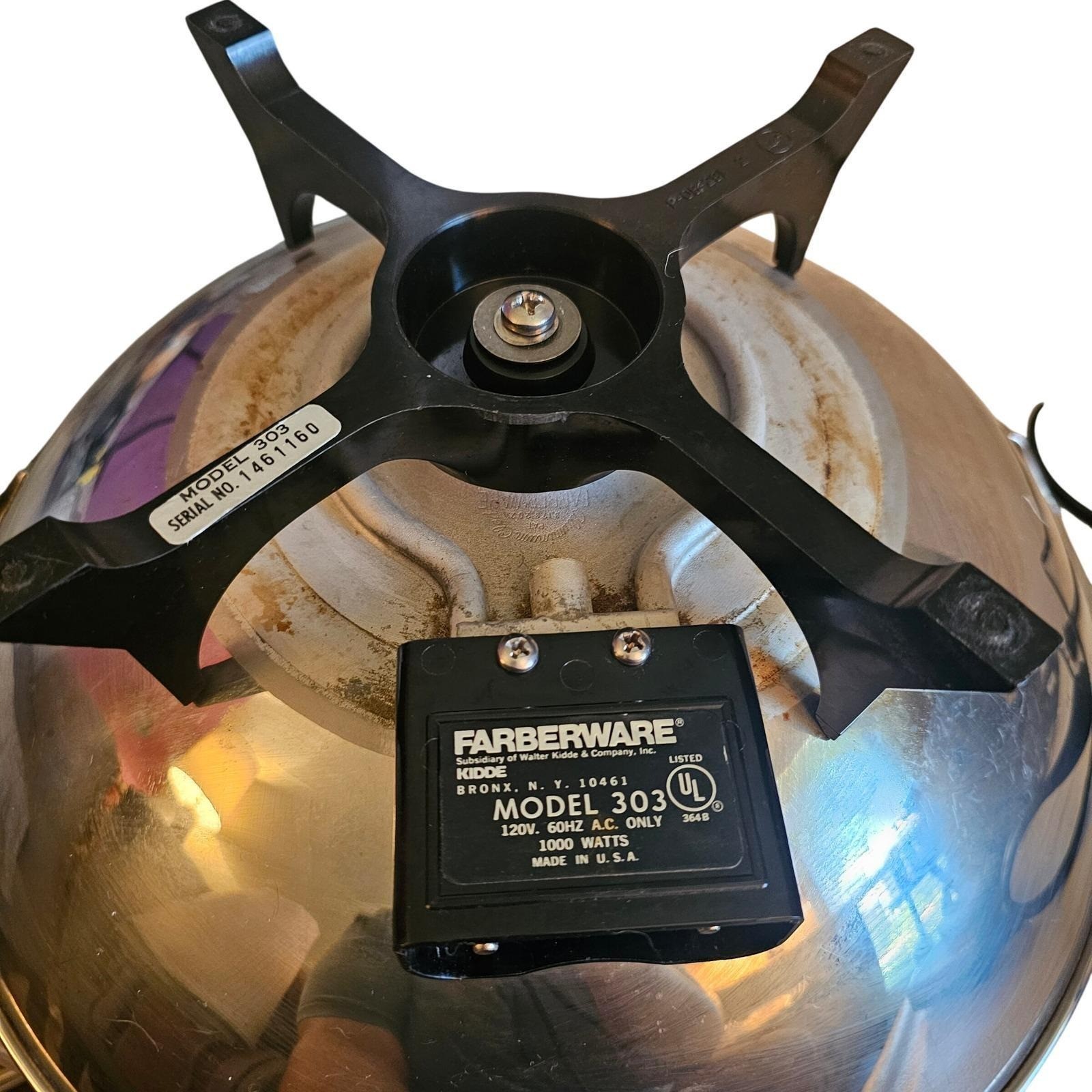 70s MCM Farberware Model 303 Electric Wok Stainless Steel 1000W USA Lid Working
