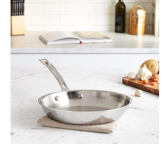 Viking 3 PLY 18/8 Stainless Steel 10″ Frying Pan Aluminum Core Dishwasher Safe