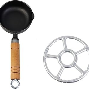 esatis 1 Pcs Mini Cast Iron Skillet Small Skillets Frying Pans, with Wok