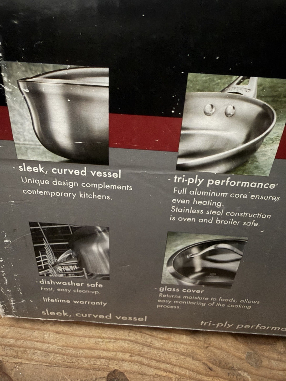 Calphalon 8qt. Dutch Oven With Cover Contemporary Stainless Steel New Old Stock