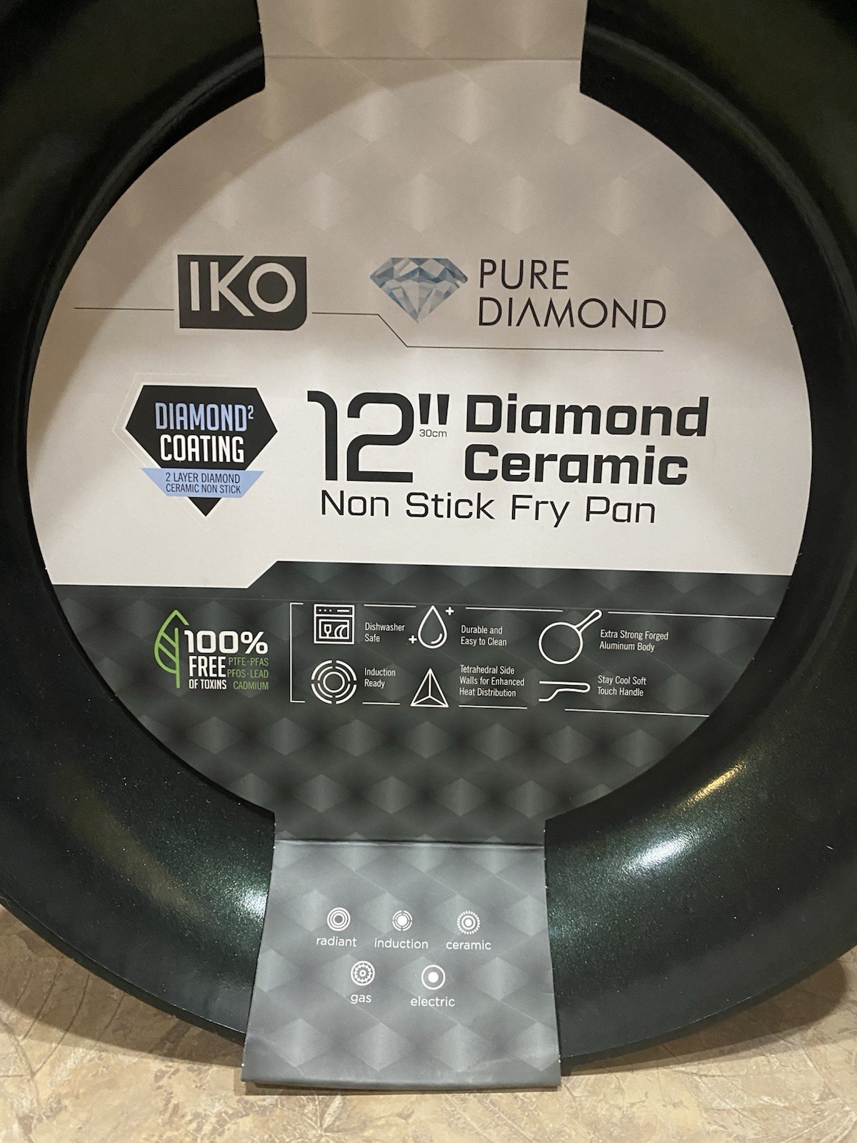 12″ Diamond-Infused Ceramic Nonstick Frying Pan Best Toxin Free Skillet Ever