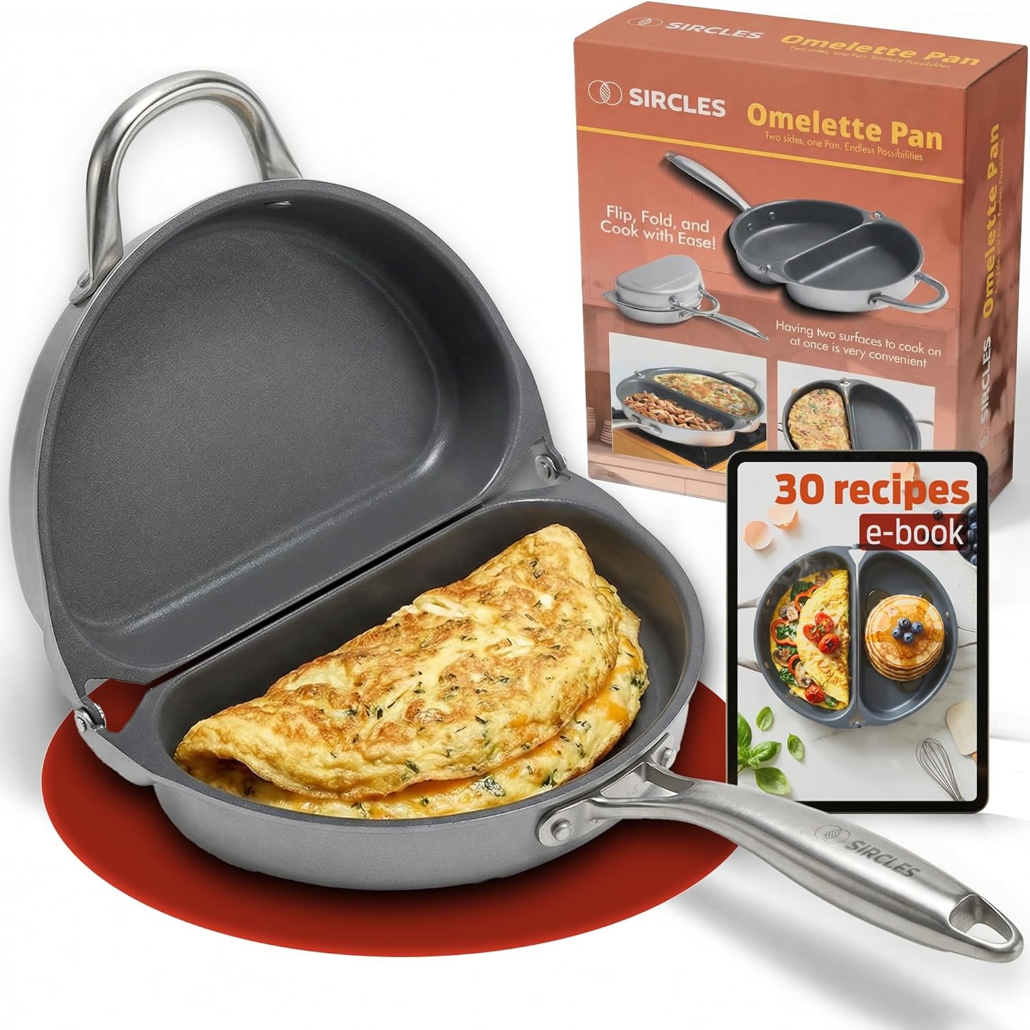 Omelette Pan Double Sided Non Stick Omelette Maker 3004 Aluminum Induction