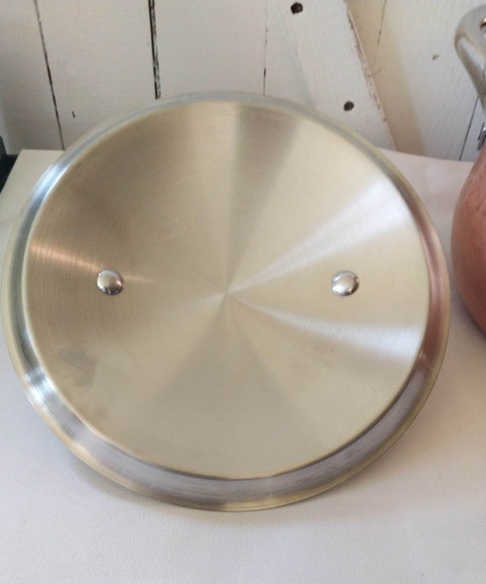 La Sera Hammered Cookware Copper Pot Collection De Luxe Copper Triply w/Lid