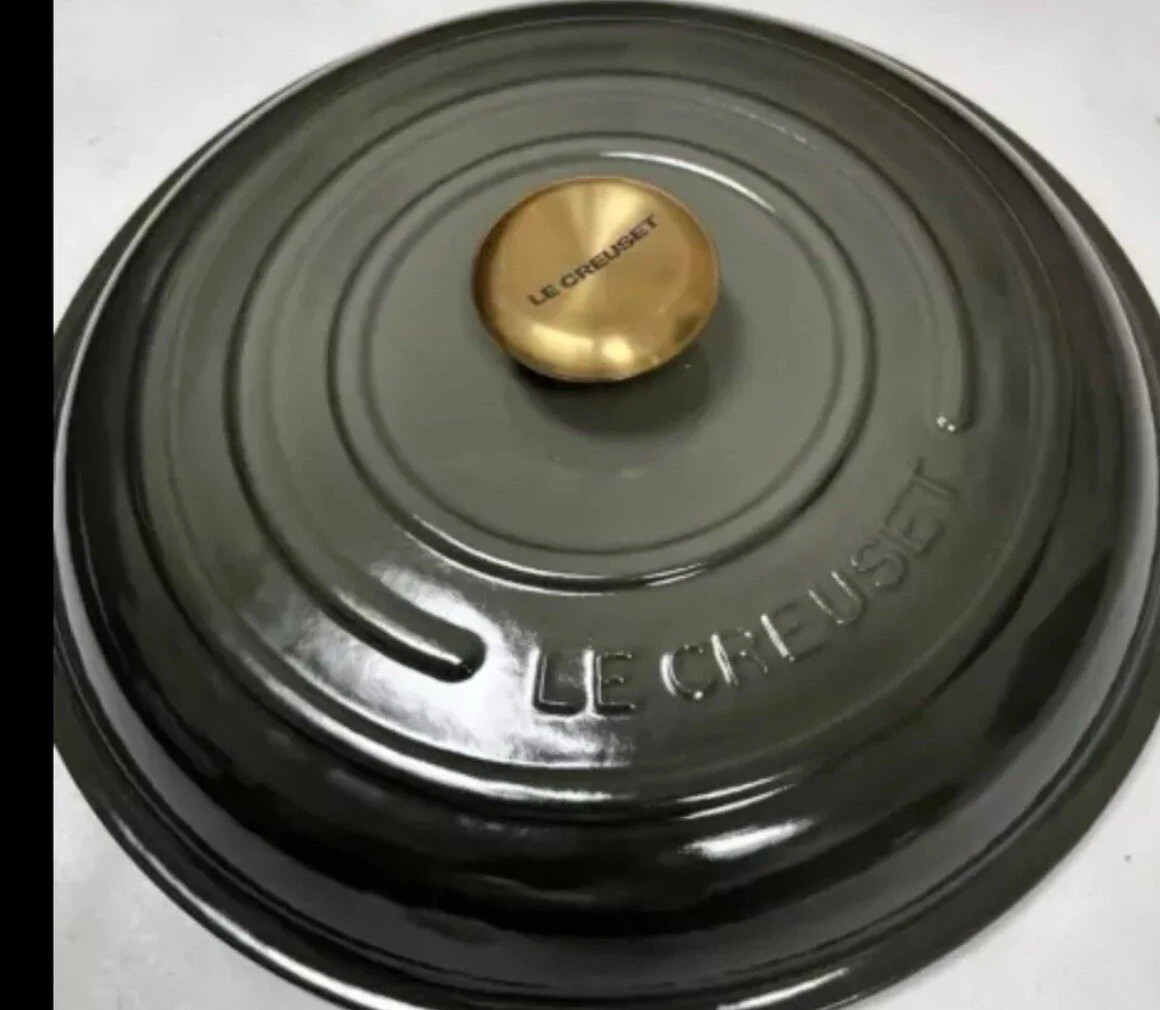 NEW Le Creuset 5 Qt Braiser Thyme Cast Iron France 304 Gold Knob Enameled Chef