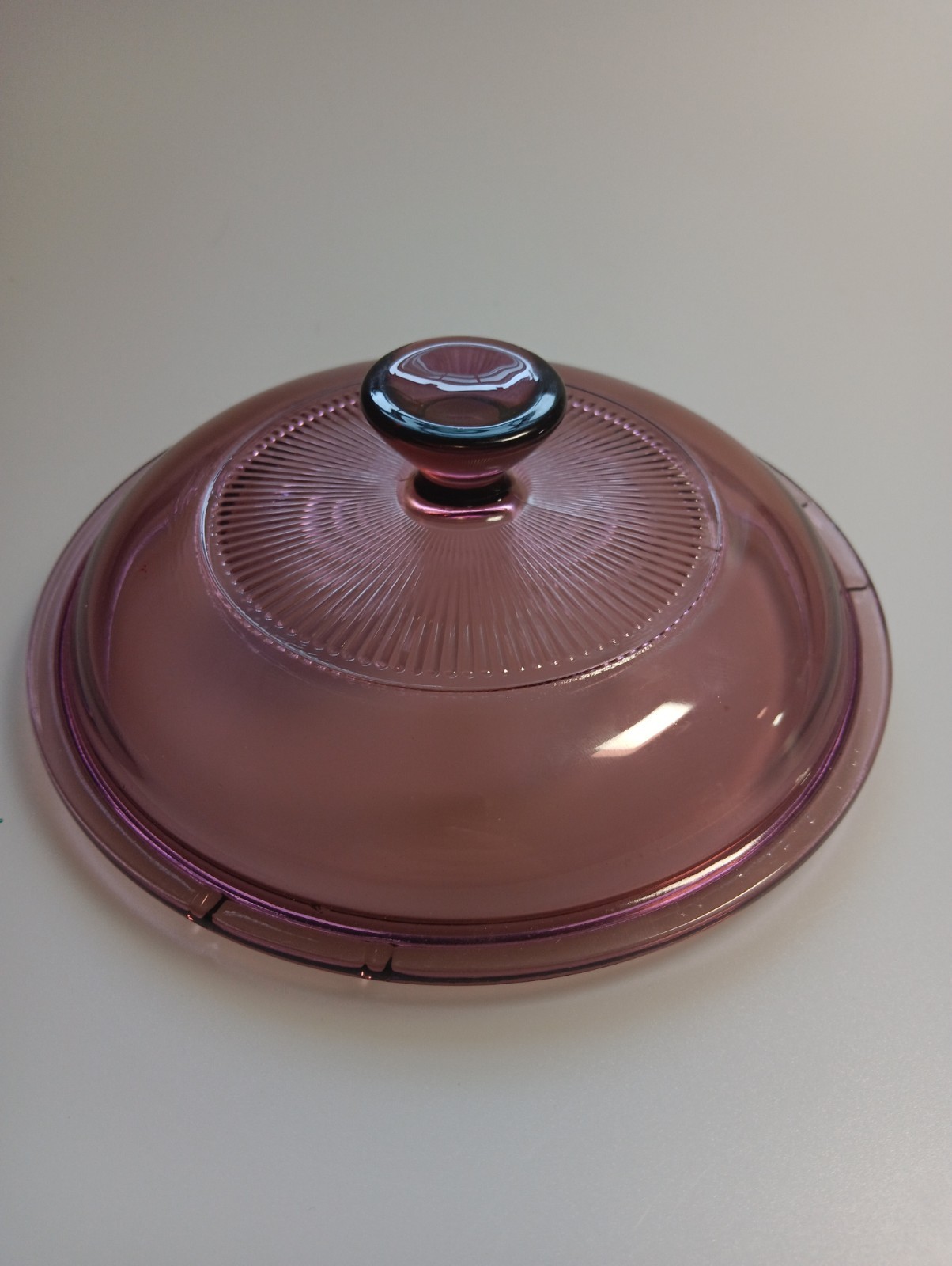 Vintage Cranberry Glass V-1-C PYREX Replacement Lid Visions Corning