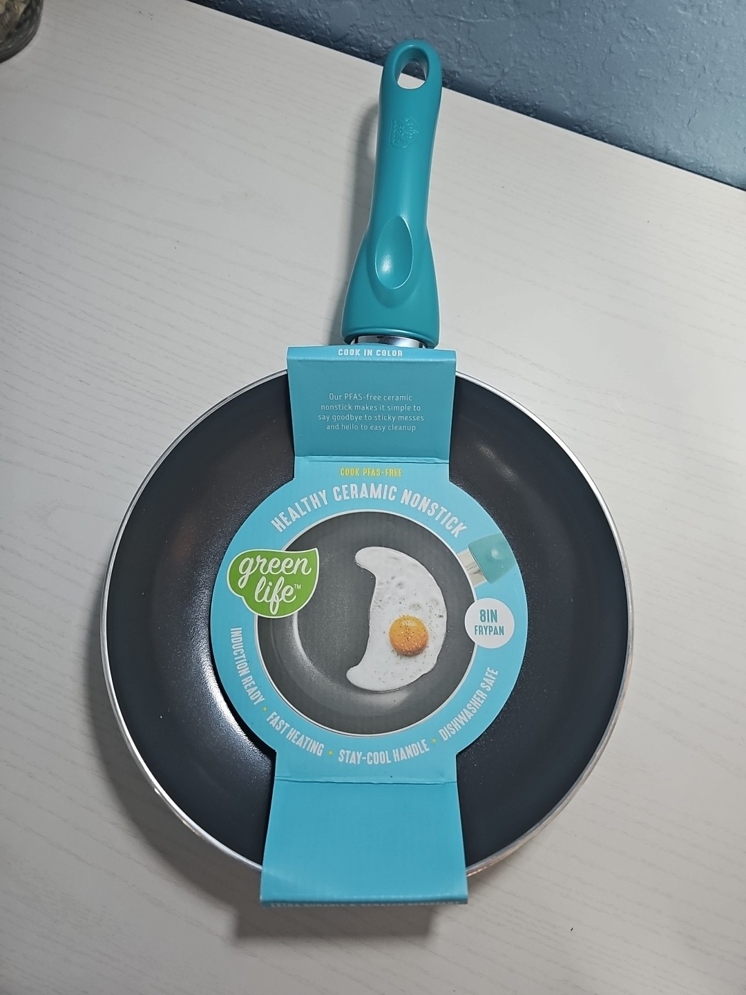 Green Life Healthy Ceramic Nonstick 8″ Frypan PFAS Free Dishwaher Safe Teal
