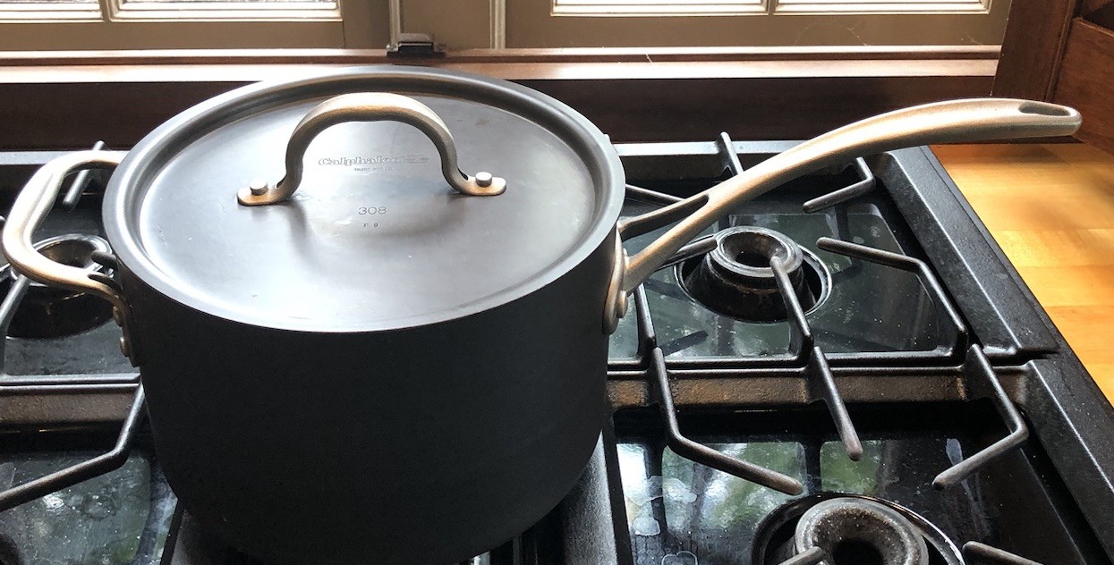 Vtg Dark Gray Calphalon 8704 1/2 Hard Anodized Saucepan / Lid #308