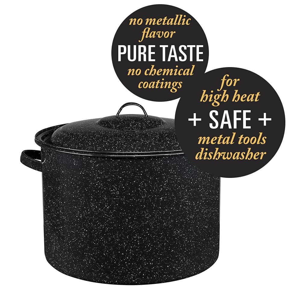 Granite Ware 21-Quart Stockpot Large Capacity for Soups Stews Pasta – Durable…