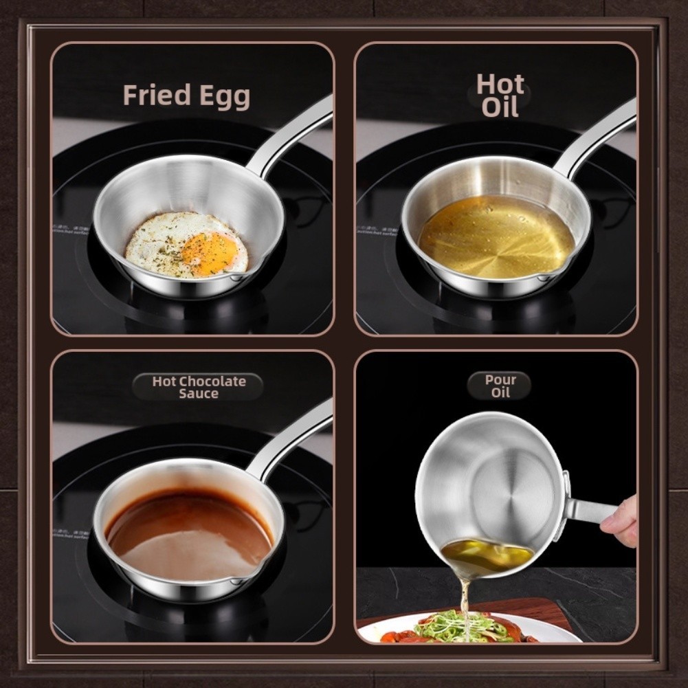 304 Stainless Steel Small Egg Pan for Efficient Heat and Cooking Sauces