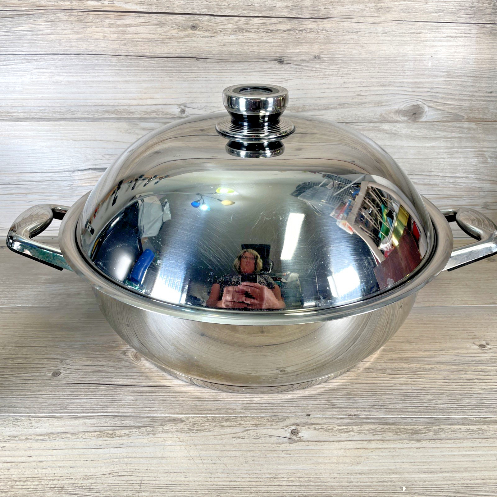 Professional Platinum Cooking System 14″ Roasting Pan Stock Pot W/ Lid T304 HTF