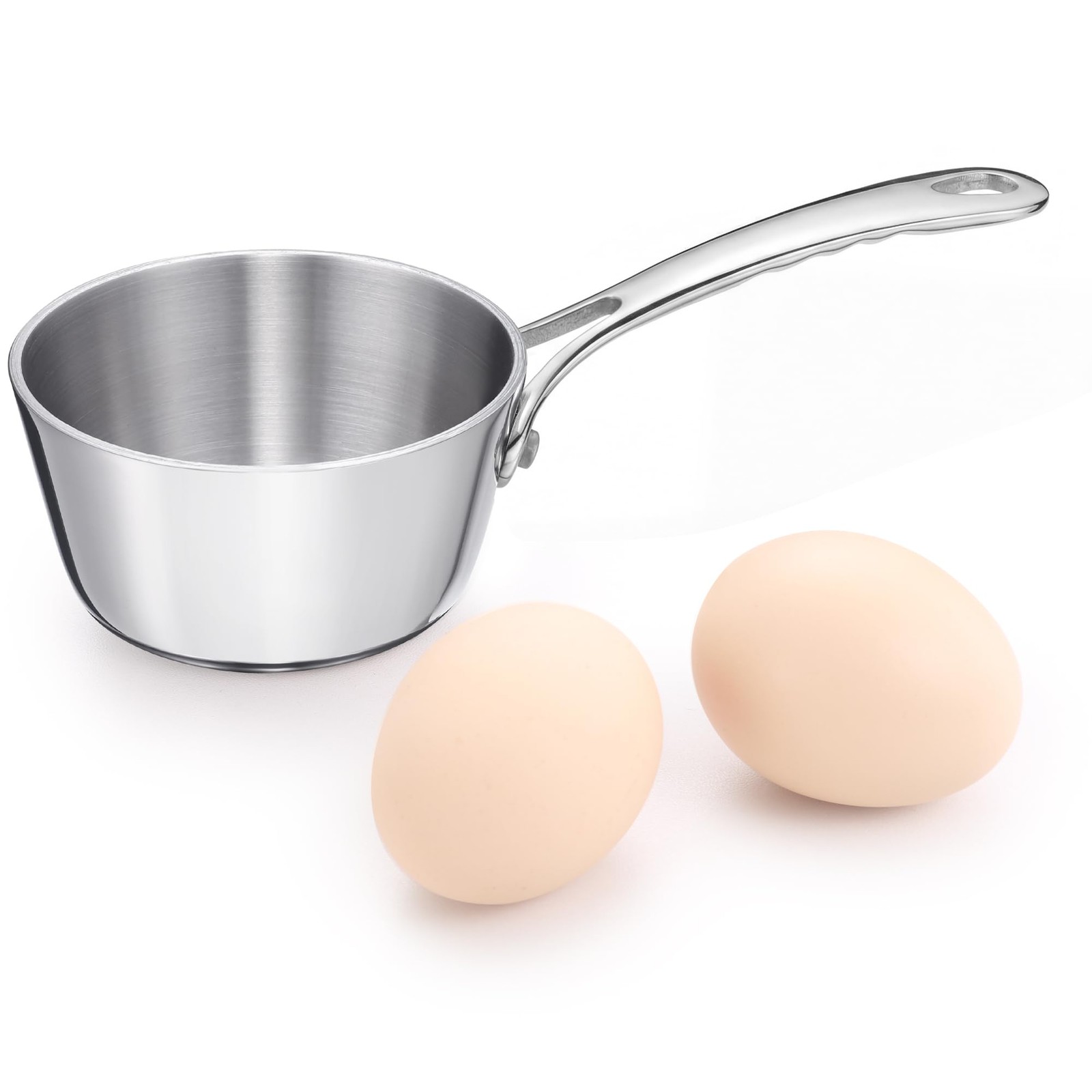 Mini Sauce Pan, Tri-Ply Stainless Steel Pot with Stay-Cool Handle Heating Sau…