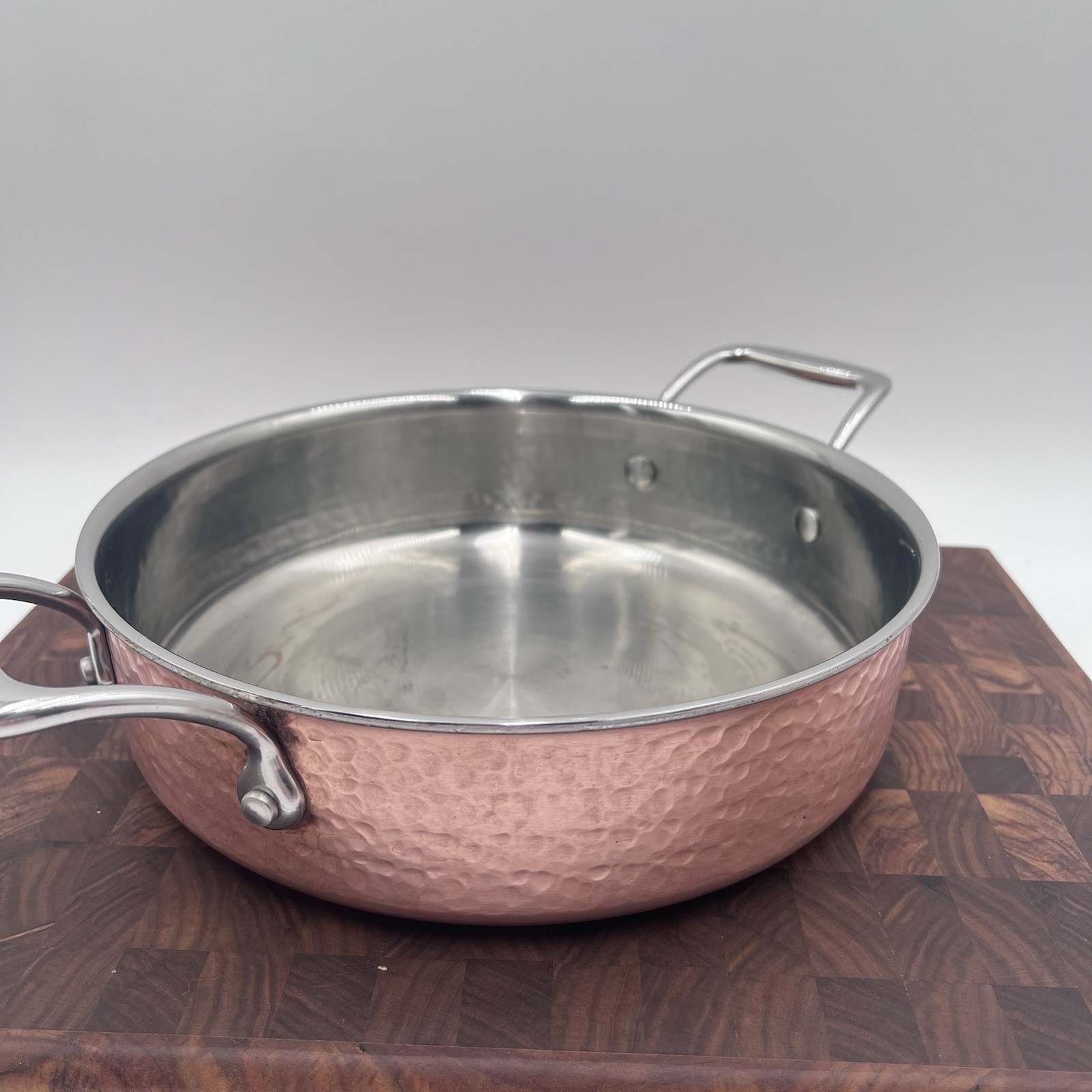 Lagostina 3 Quart Hammered Copper Saucepan Stainless Casserole Cookware