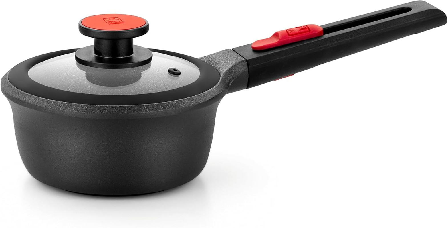 Infinity Nonstick Saucepan with Glass Lid – 1.2 Quart, PFAS Free, Induction Safe
