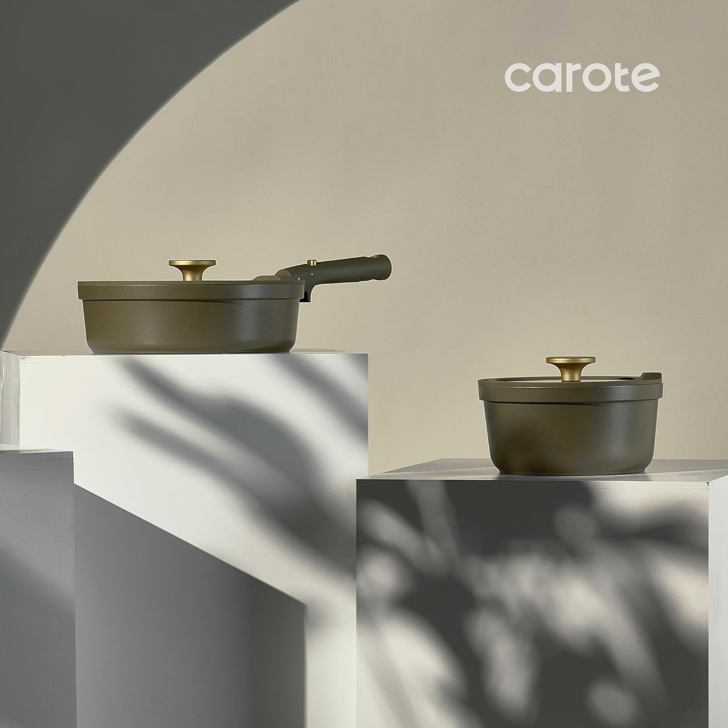 21pcs Ceramic Cookware Set with Detachable Handles, Pots and Pans Set Non Stick