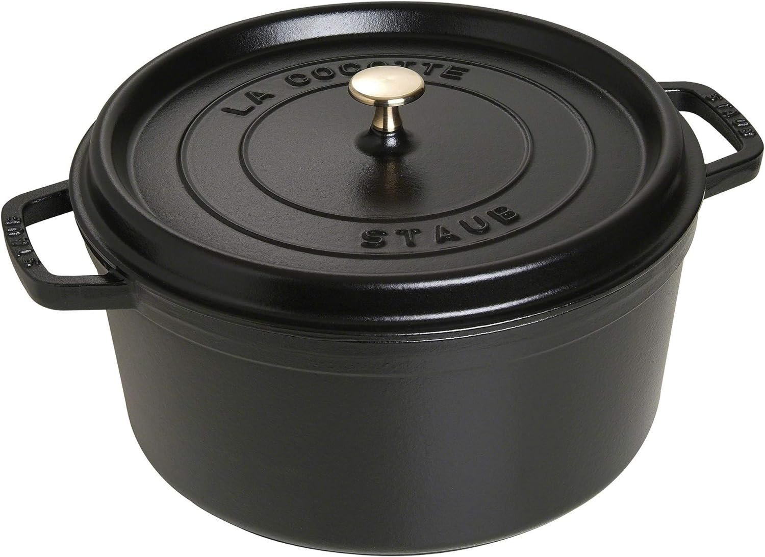 9-Qt French Cast Iron Dutch Oven Cocotte, Black Matte, Serves 9-10