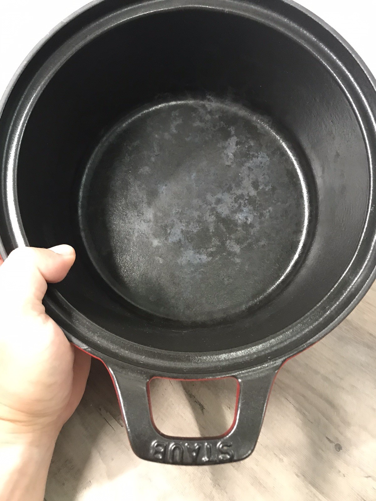 STAUB Cast Iron 2.5 qt Braiser with Glass Lid Dutch Oven Cherry Red 9”