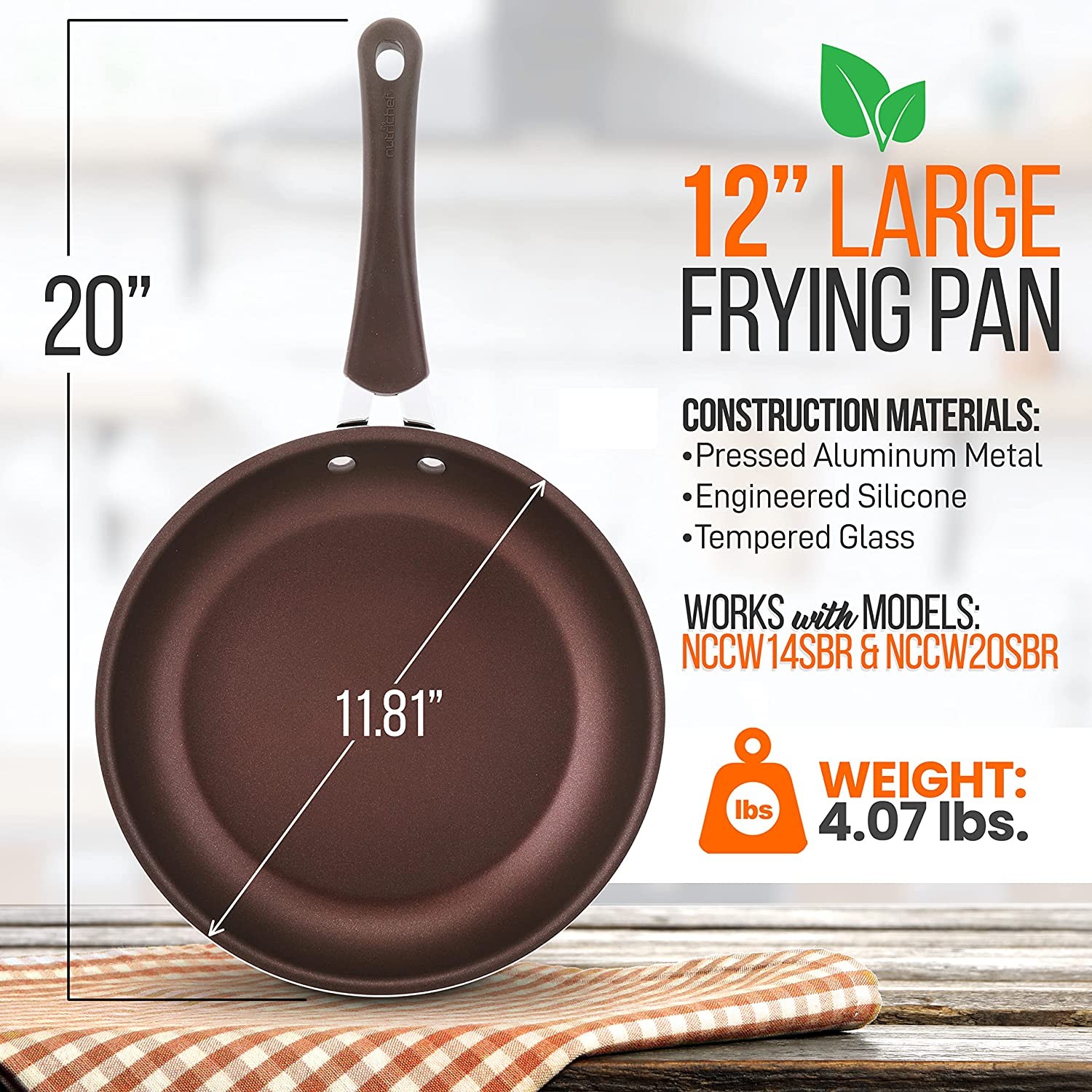 Nutrichef NCCW14SBRLFP Cookware-Large Fry Pan