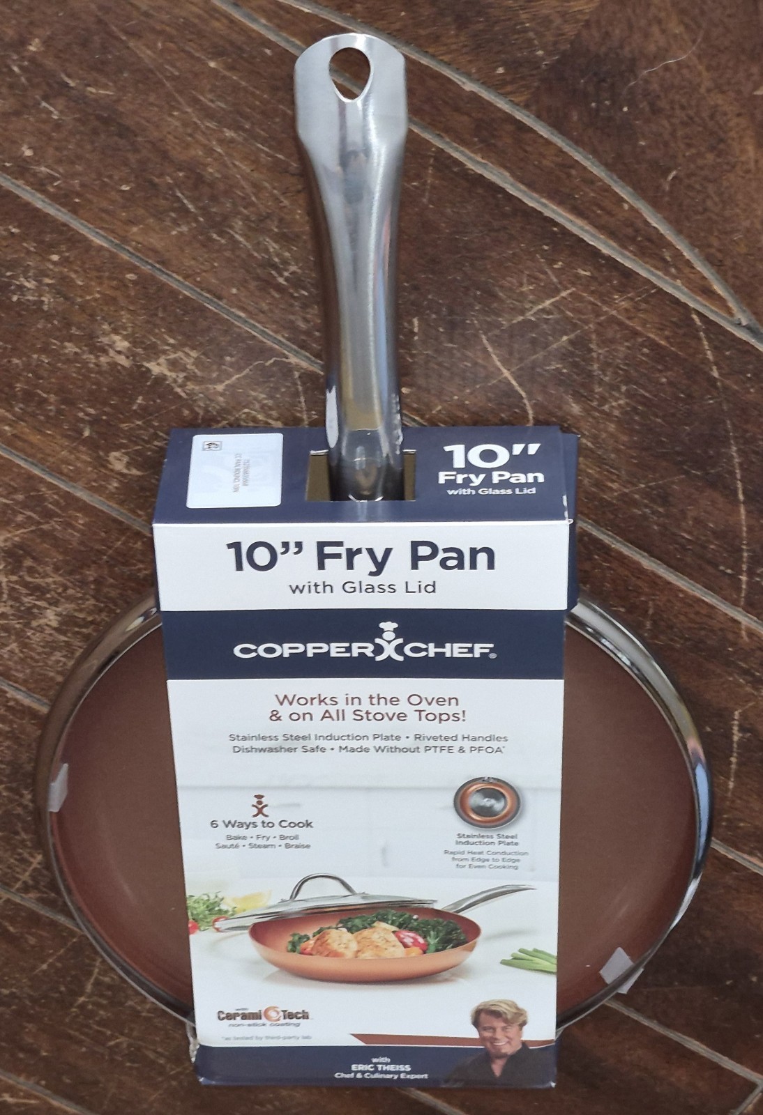 Copper Chef 10″ Round Fry Pan with Glass Lid #2450-E3