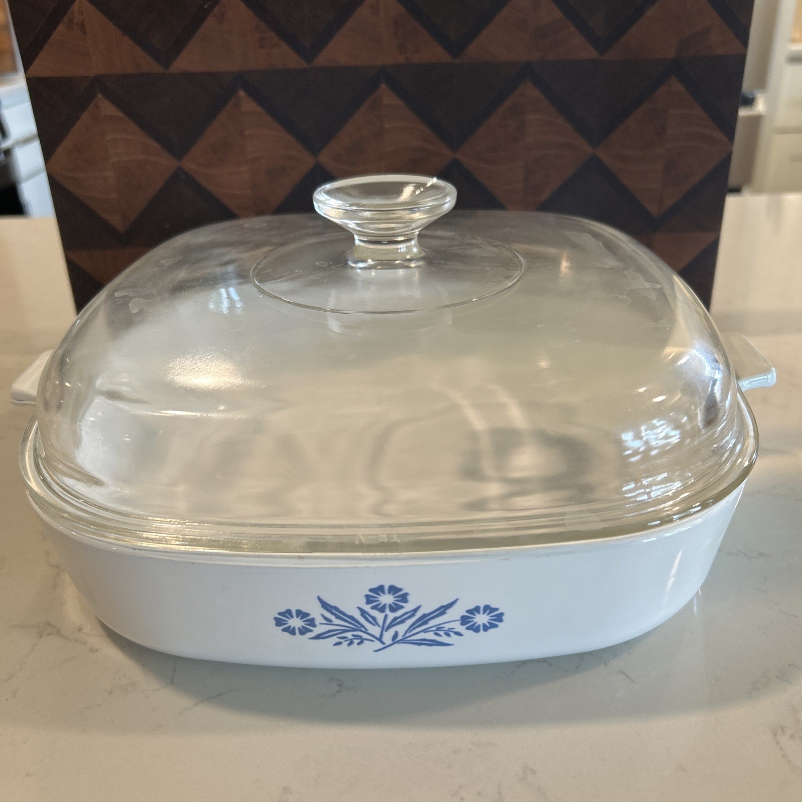 VTG CorningWare P-16-B Blue Cornflower 11″ Square Casserole Dish w/ Glass Lid
