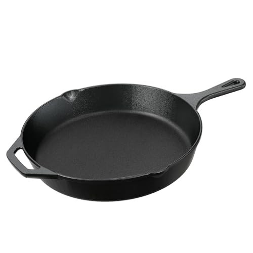 Cast Iron Skillet, Frying Pan for Grilling, Searing, Baking (10 inch with Lid)