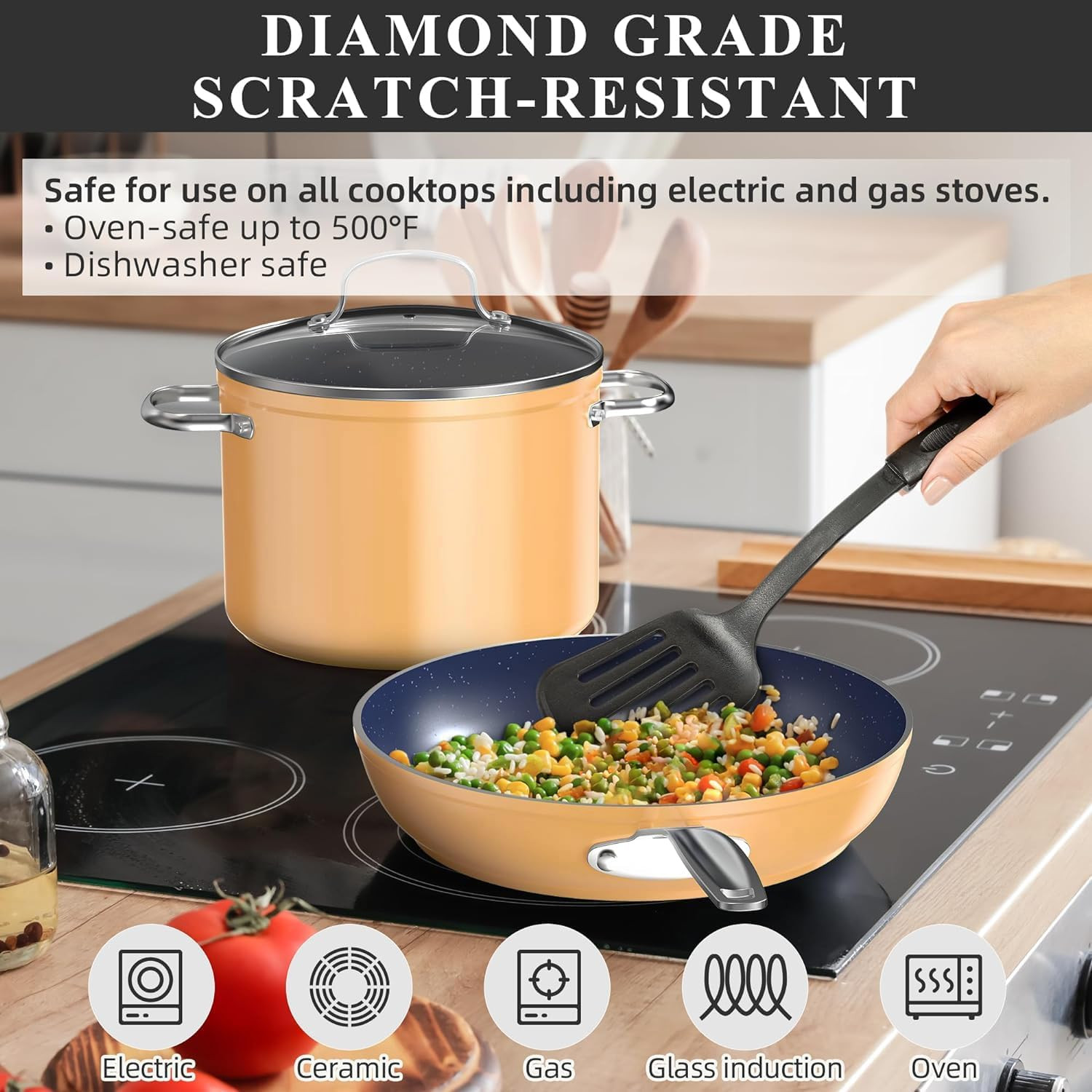Duralon Blue Ceramic Nonstick Cookware Set – PFAS Free & Scratch-Resistant