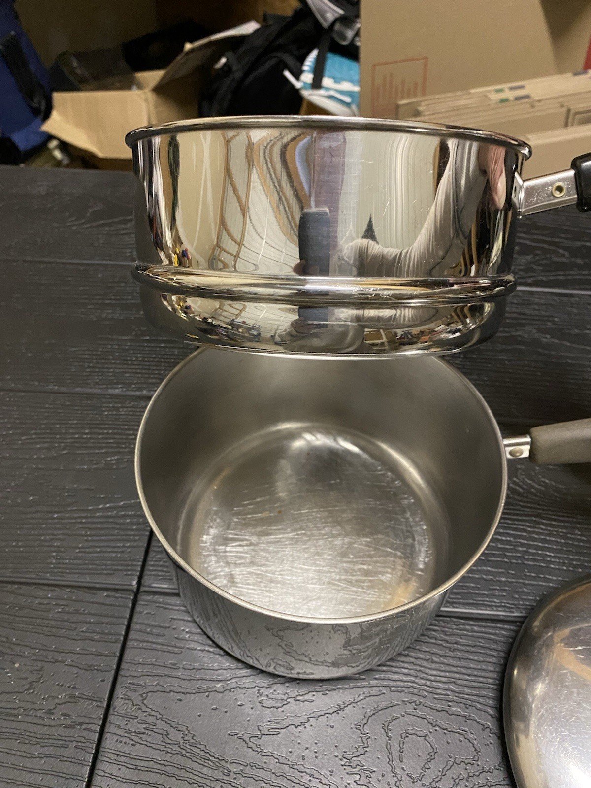 Vintage Revere Ware 1801 Copper Bottom 3 Qt 93g Steamer Pot Insert Lid USA Made