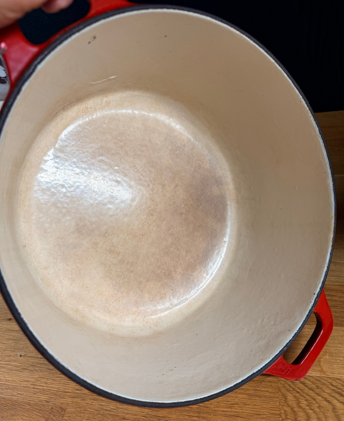 Martha Stewart Collection Dutch Oven Red Enamel Cast Iron Lid Large 8 Quart