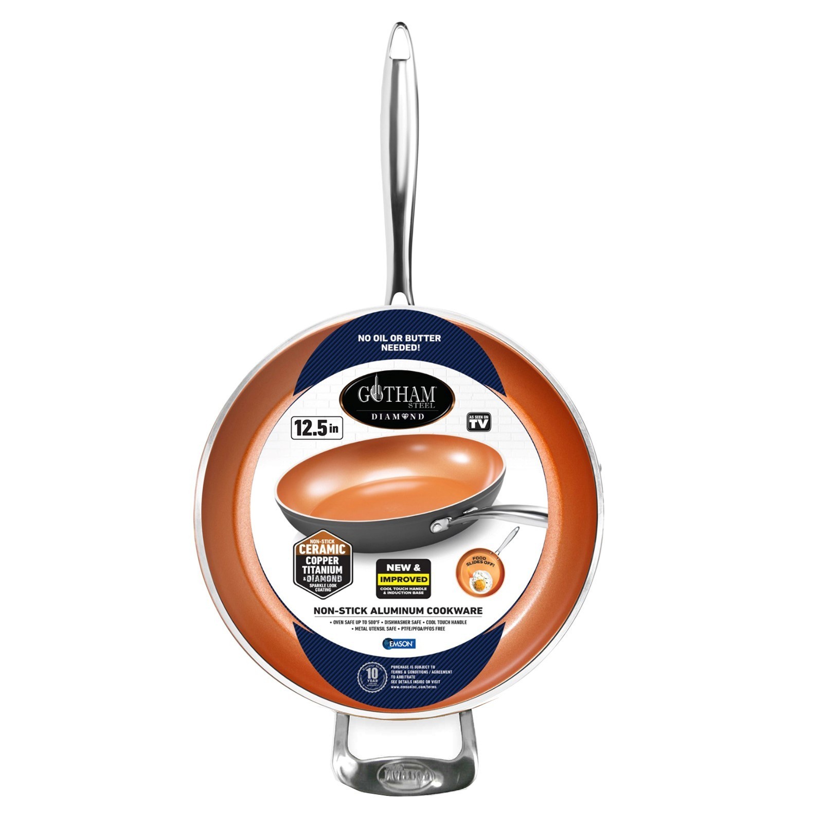 Gotham Steel Ultimate Ceramic 12.5” Nonstick Fry Pan with Stay Cool Handle(B2)