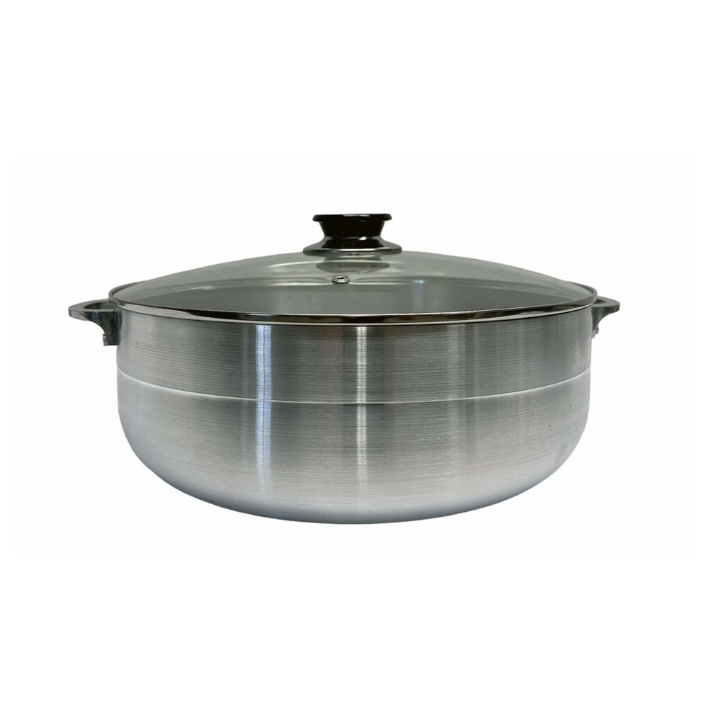 14 Qt Aluminum Caldero Cookware Pot Dutch Oven With Glass Lid Satin Finish