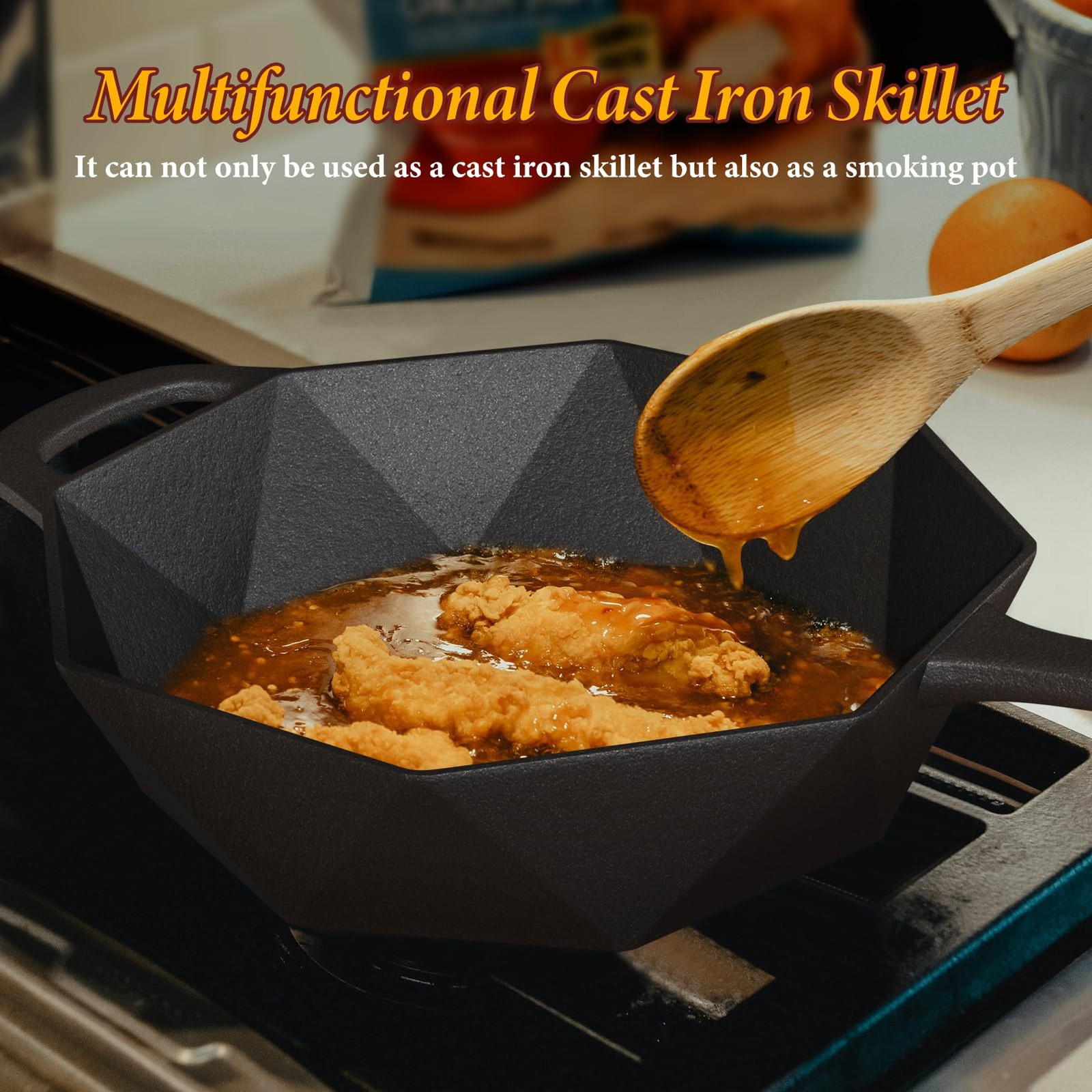 UKENEM Cast Iron Skillet with Lid,Pre-seasone Mini Small, Skillet-1
