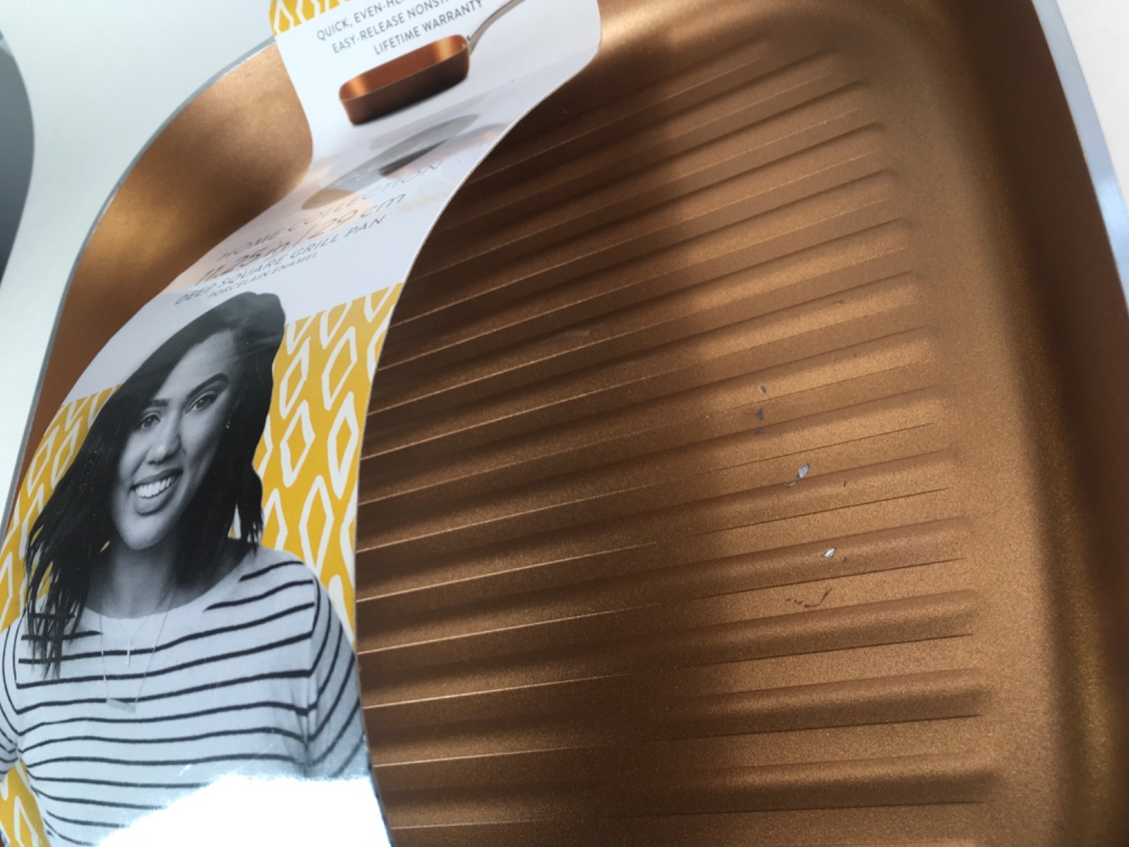 NEW Ayesha Curry 11.25” Square Grill Pan Porcelain Enamel Nonstick READ