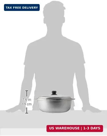 IMUSA 7.5 Quart Traditional Natural Made in Colombia Caldero with Lid for Cookin