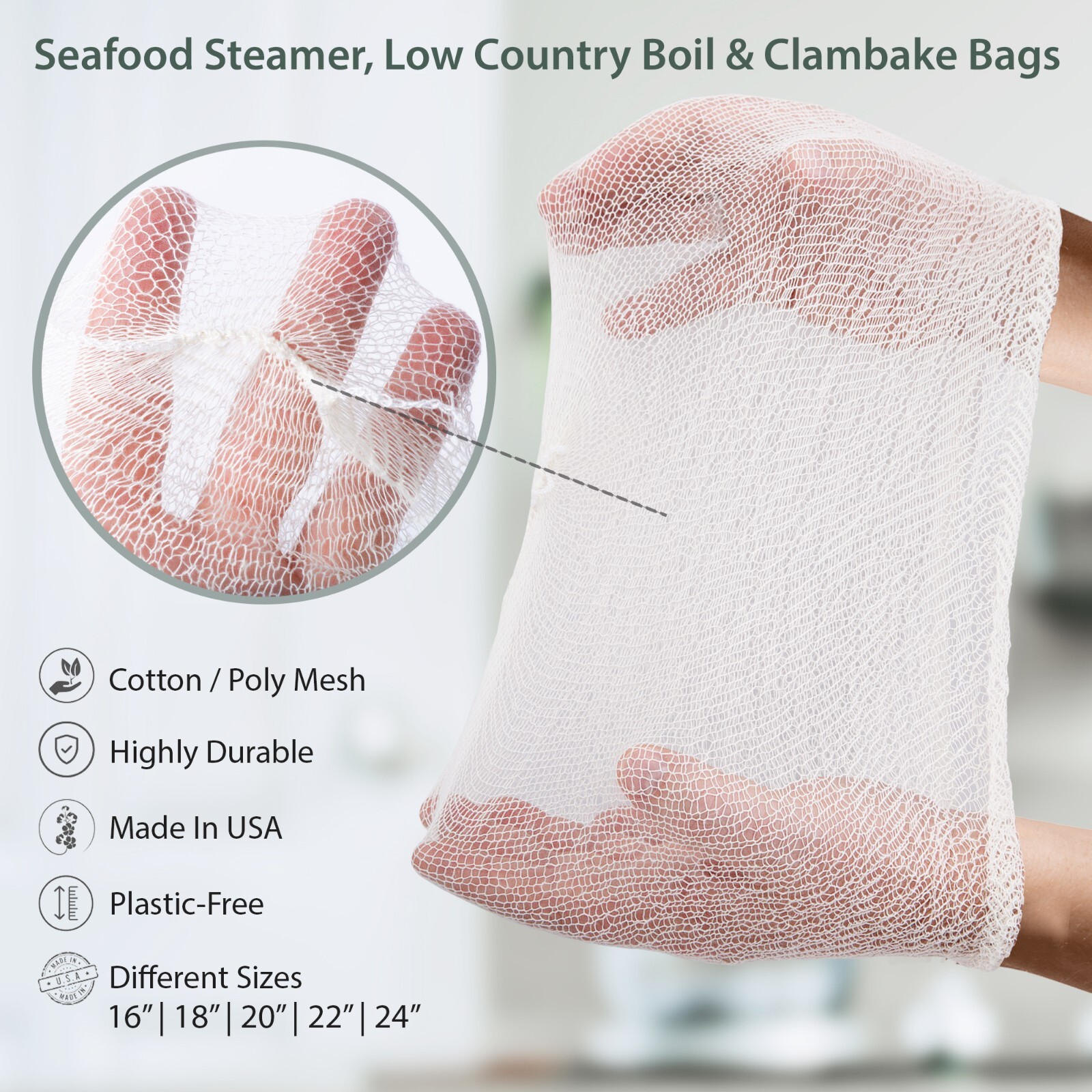 Eselect 24″ Seafood Boil & Steamer Bags – Pack of 10