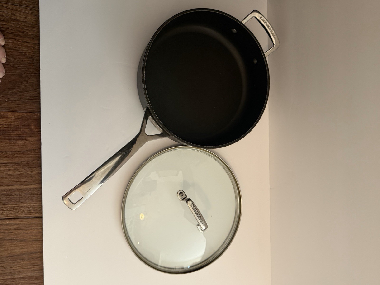 Le Creuset Nonstick Deep Saute Pan with Glass Lid, 4.25 Qt. 10”